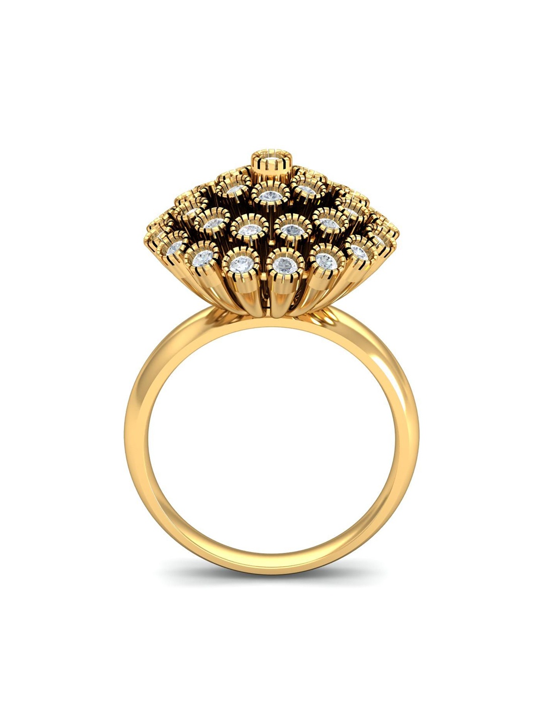 

KUBERBOX Uber Grazie 18KT Diamond-Studded Gold Ring- 11.6gm