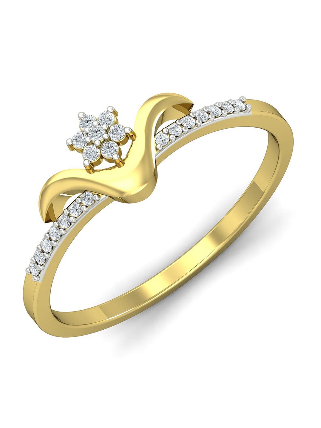 

KUBERBOX 18 KT Smiling You Ring Diamond 1.8gm, Gold