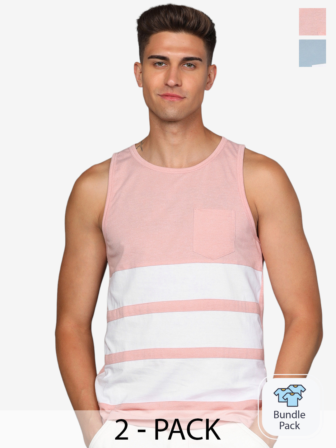 

Metronaut Pack Of 2 Printed Round Neck Cotton T-Shirt, Pink