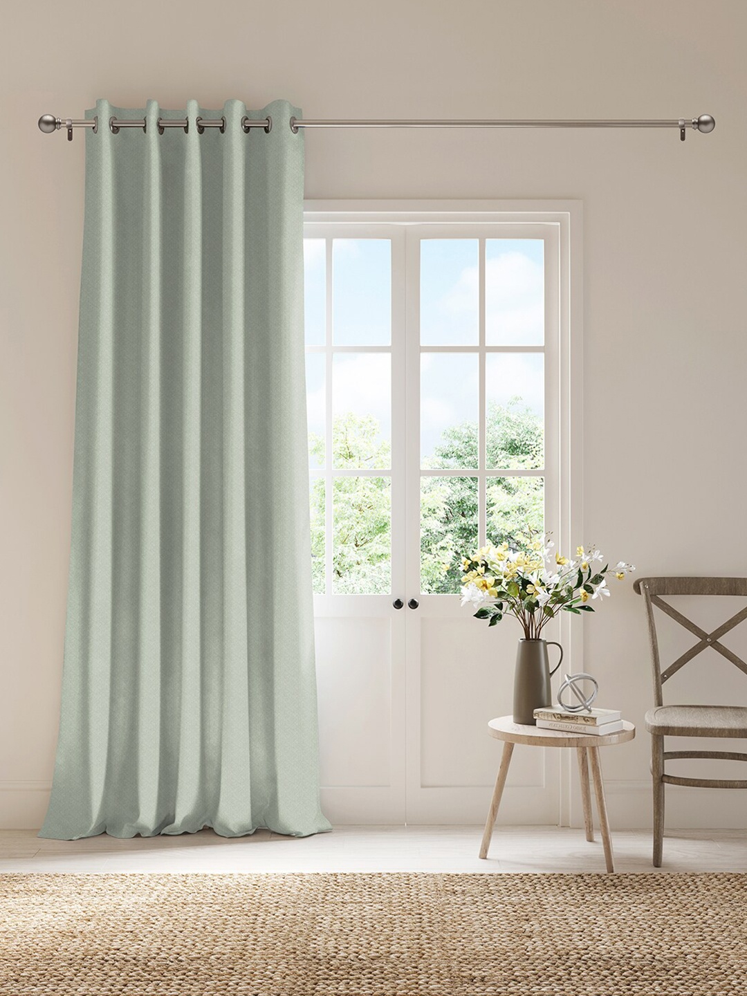 

DDecor Grey Printed Black Out Door Curtain