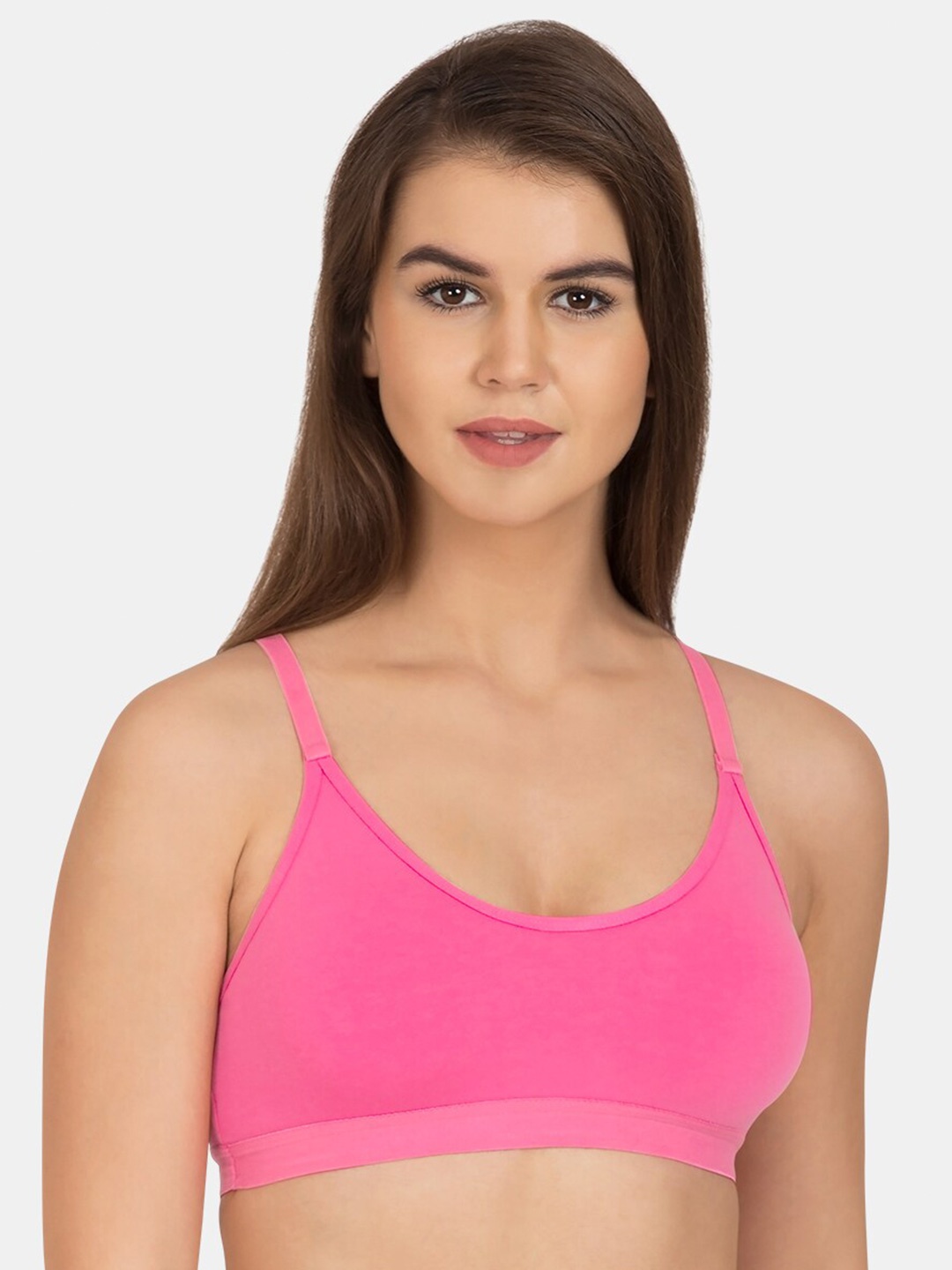 

Tweens Full Coverage Non-Padded Beginners Slip-on Workout Sports Bra, Pink