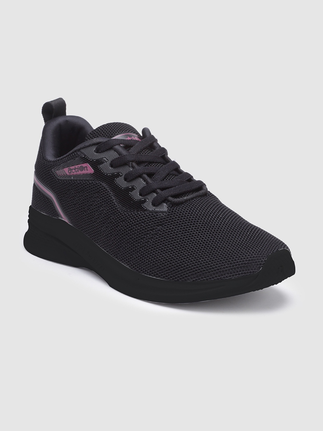 

Action Women Textured Lace-Up Sneakers, Black
