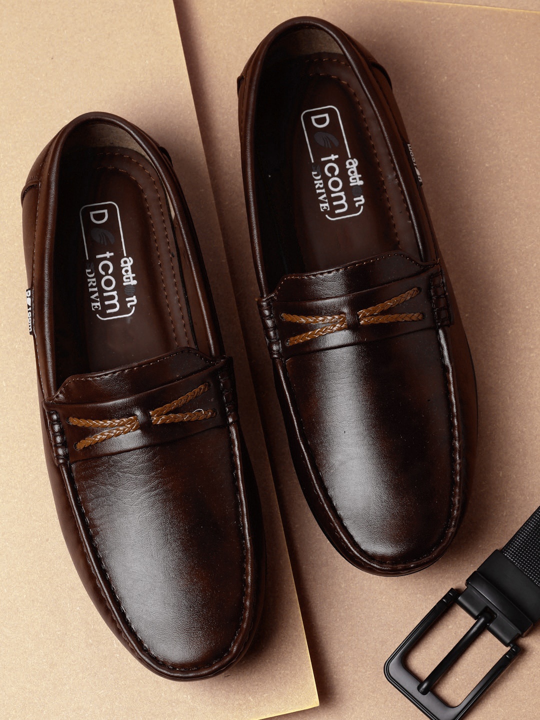 

Action Men Lightweight Memory Foam Insole Penny Loafers, Coffee brown