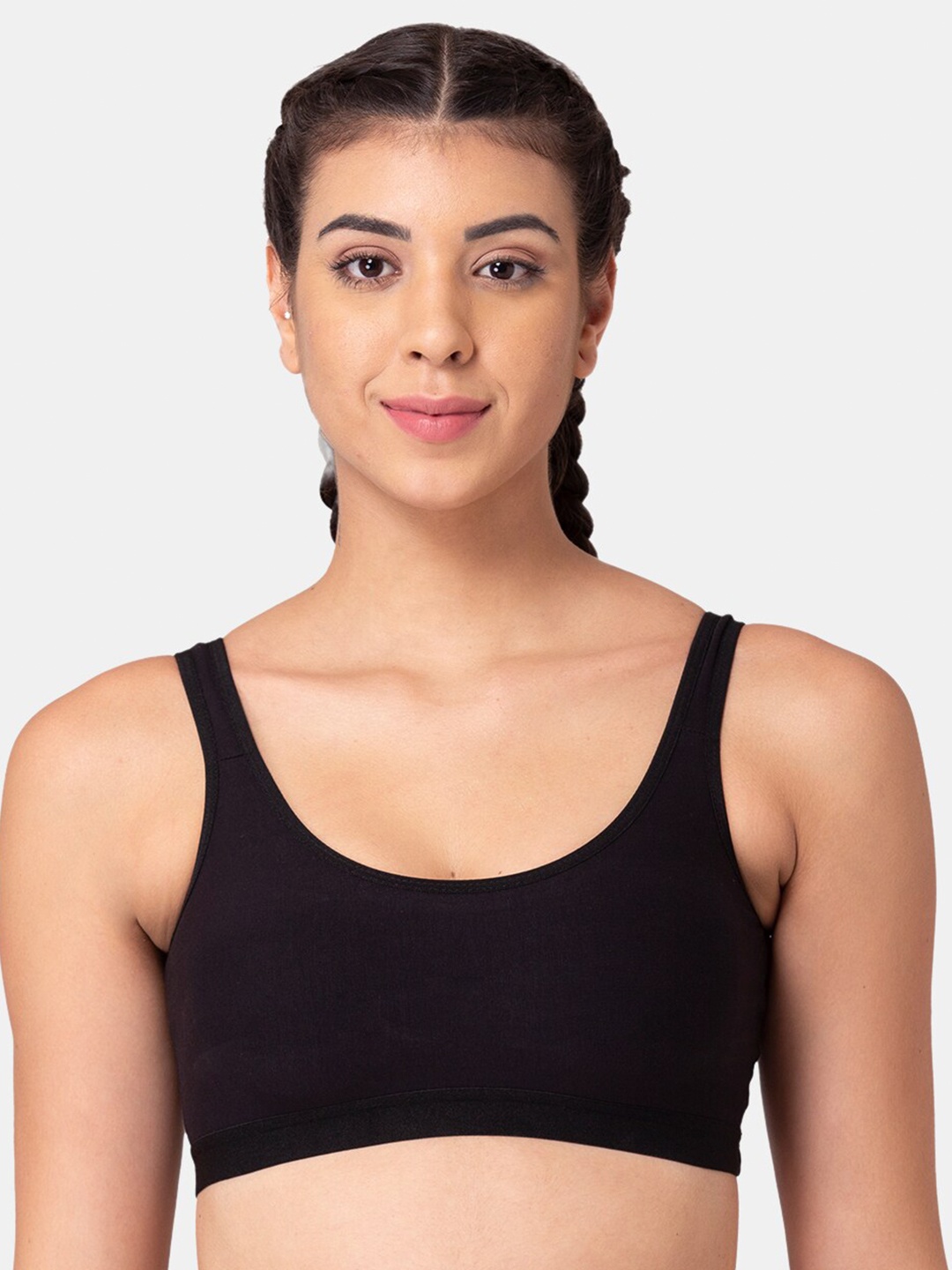 

Tweens Non Padded Full Coverage Sports Workout Bra, Black