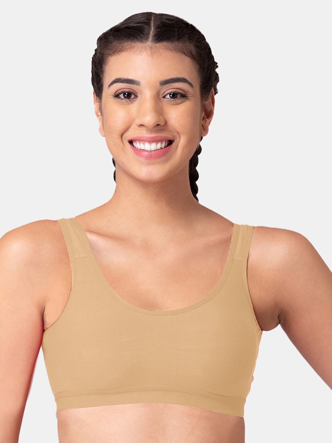 

Tweens Non Padded Full Coverage Sports Bra, Beige