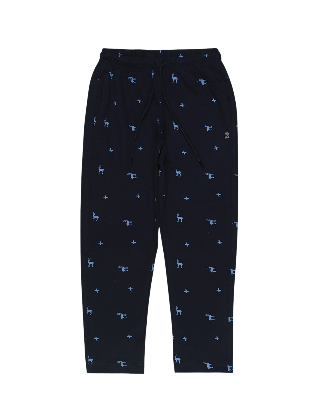 

Bodycare Boys Conversational Printed Mid-Rise Cotton Track Pants, Navy blue