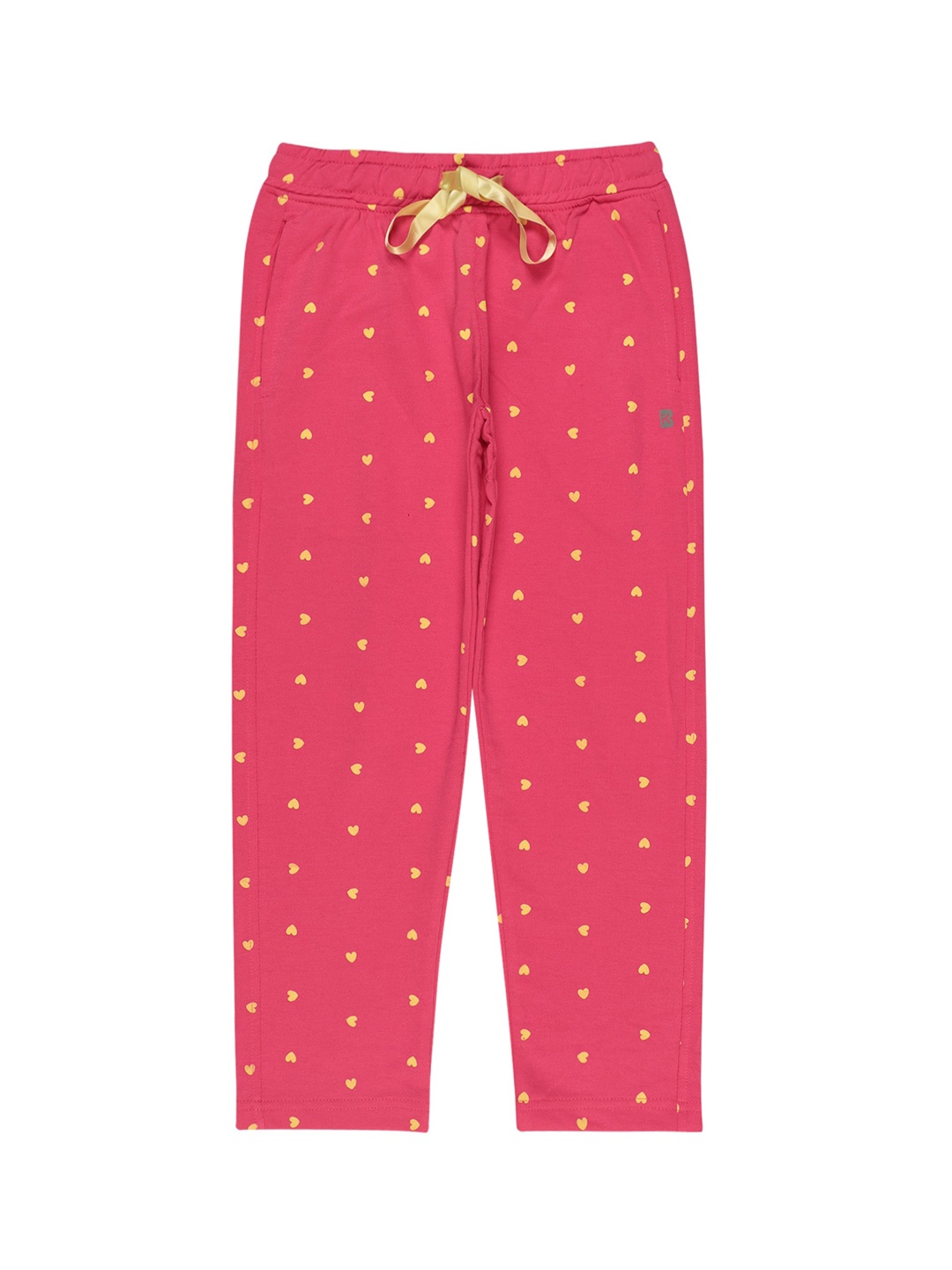 

Bodycare Girls Printed Cotton Track Pants, Fuchsia