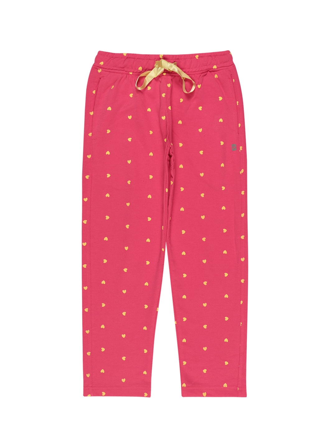 

Bodycare Girls Polka Dots Printed Cotton Track Pants, Fuchsia