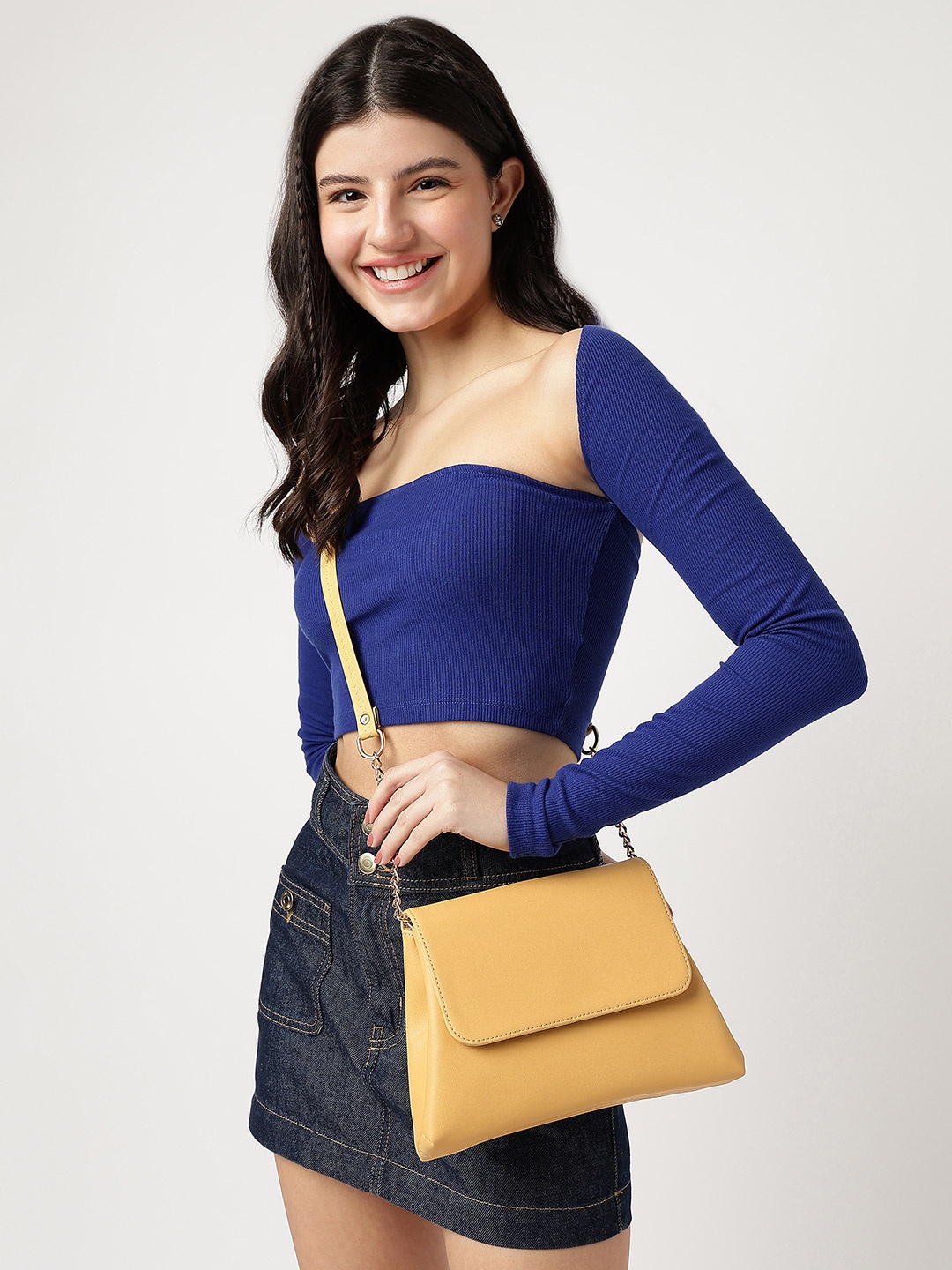 

Fastrack PU Structured Sling Bag, Yellow