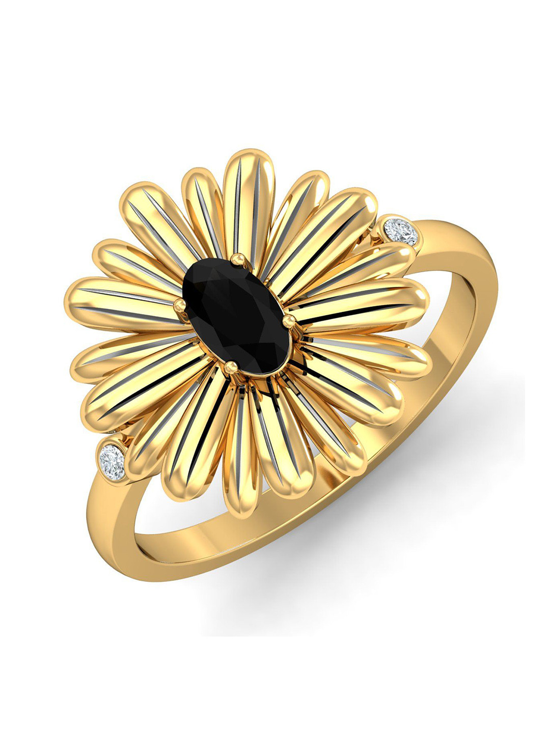 

KUBERBOX Beauty Personified 18KT Gold Diamond-Studded Finger Ring-4.37gm