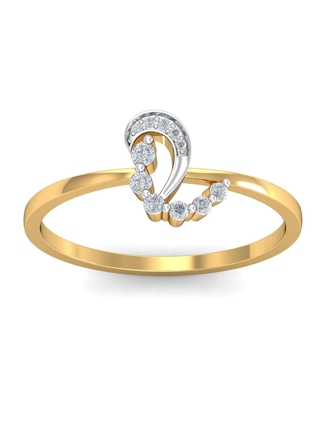 

KUBERBOX Whimsical Swan 18KT Gold Diamond-Studded Ring -1.62 gm