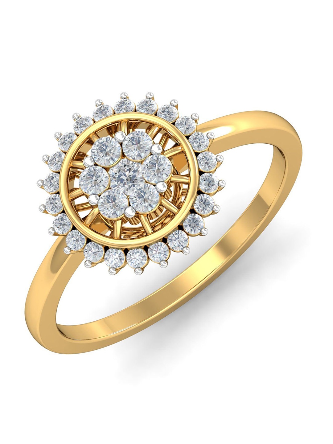 

KUBERBOX Vintage Charm Spooked 18KT Gold Diamond-Studded Ring - 3.06 gm