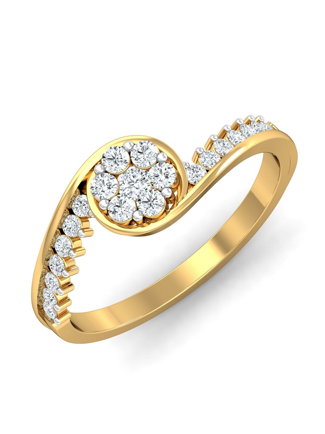

KUBERBOX 18 KT Gold Sun Shine Diamond Ring 2.8 gm