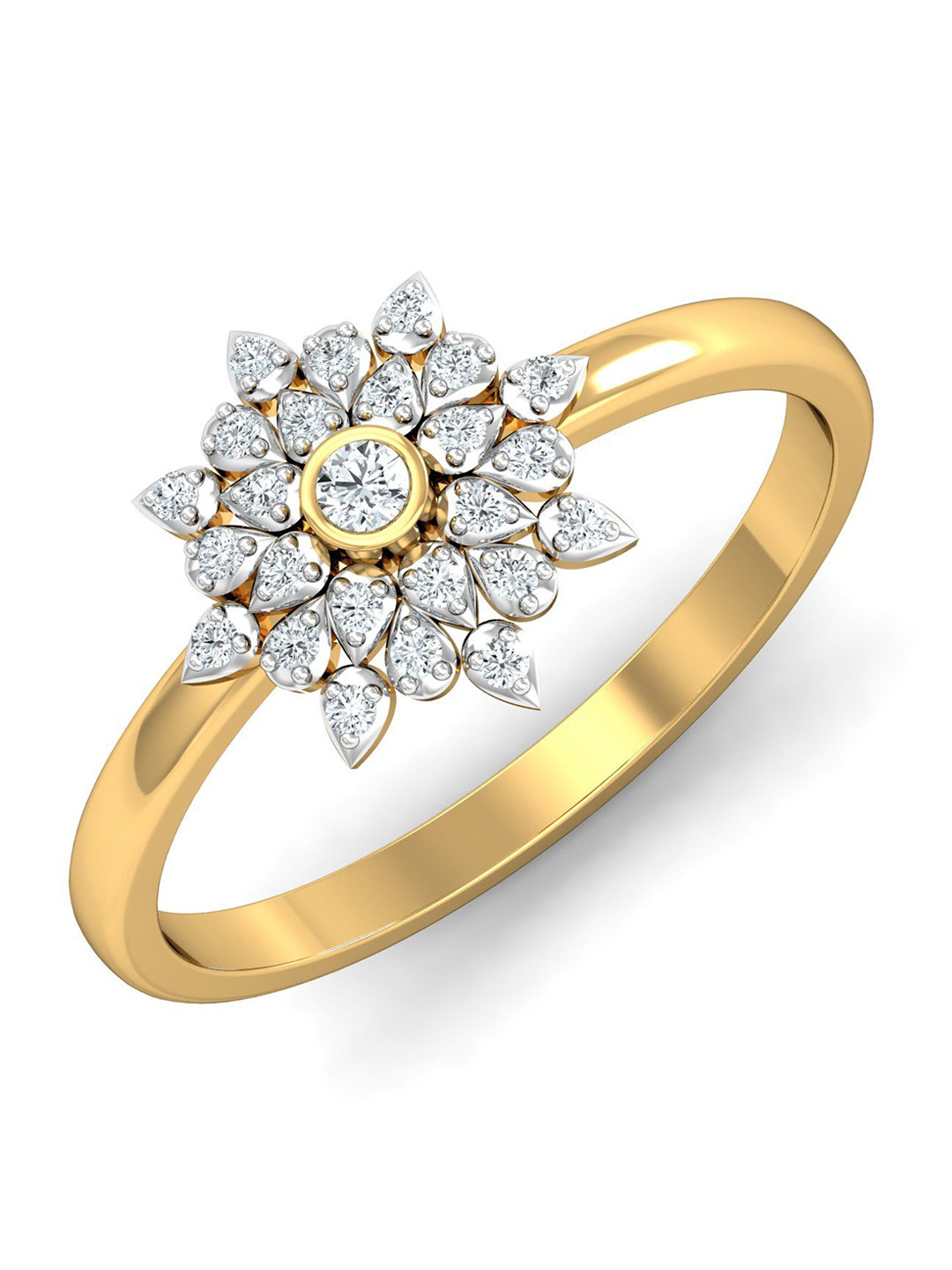 

KUBERBOX Sophisticated 18KT Gold Diamond-Studded Ring 2.48gm