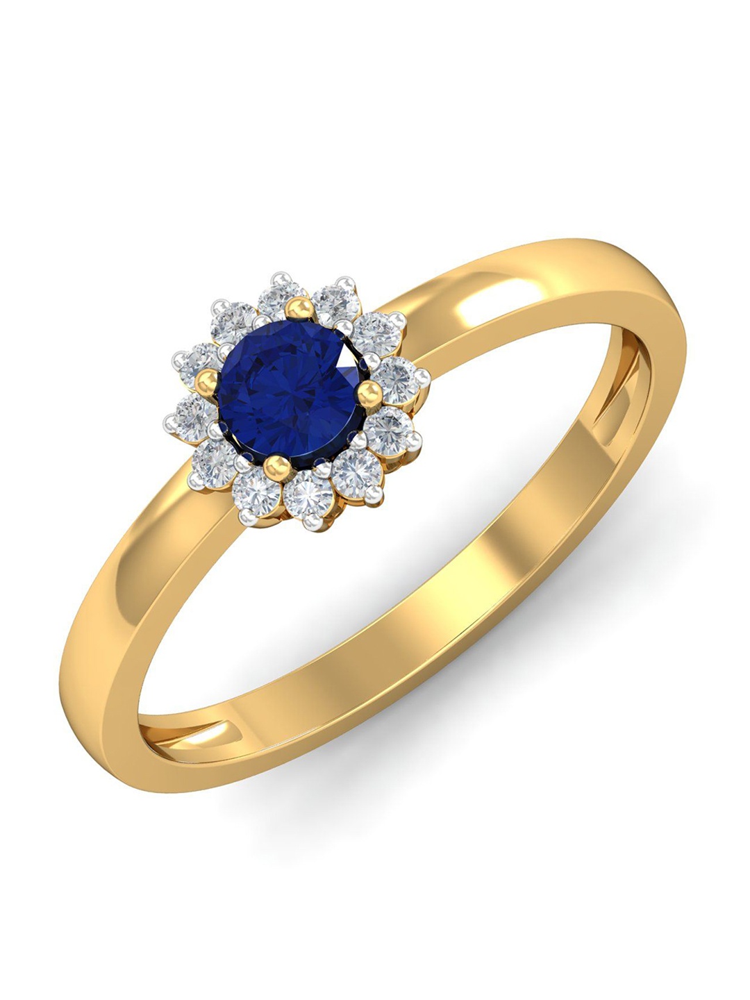 

KUBERBOX Royal 18KT Gold Diamond-Studded Sapphire Ring-2.48 gm