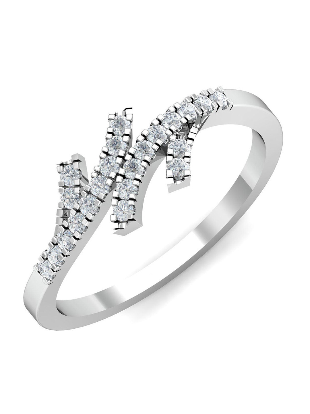 

KUBERBOX Lustre 18KT White Gold Diamond-Studded Ring- 2.35 gm