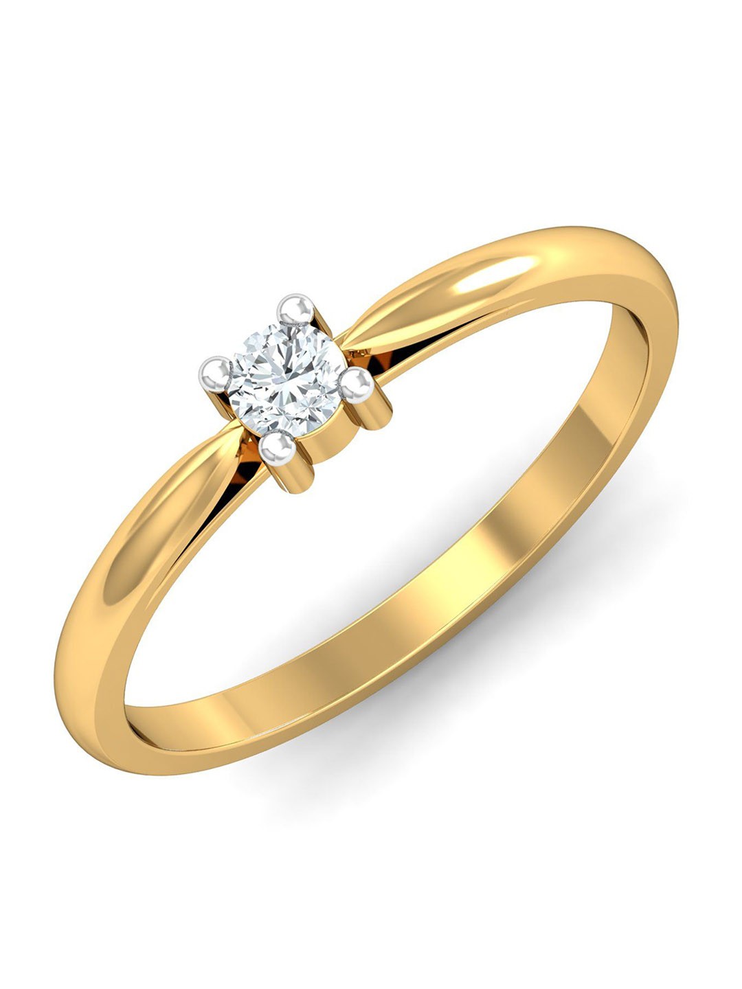 

KUBERBOX Brilliantly Savvy Solitaire 18KT Gold Diamond-Studded Ring - 2.16gm