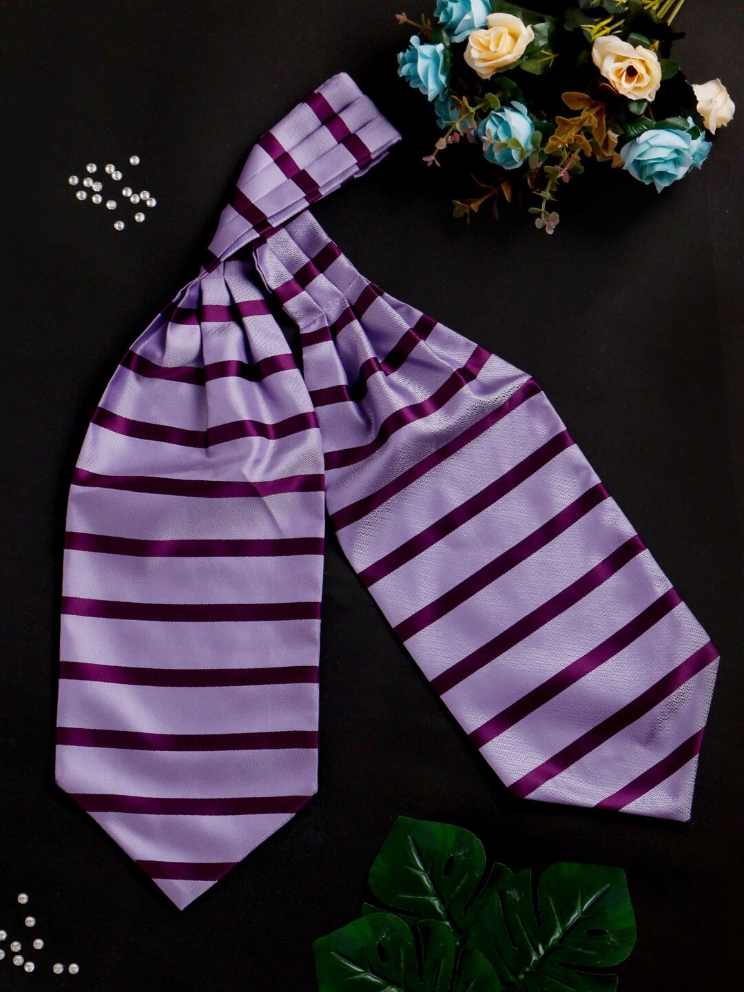 

PELUCHE Striped Cravat Tie, Purple