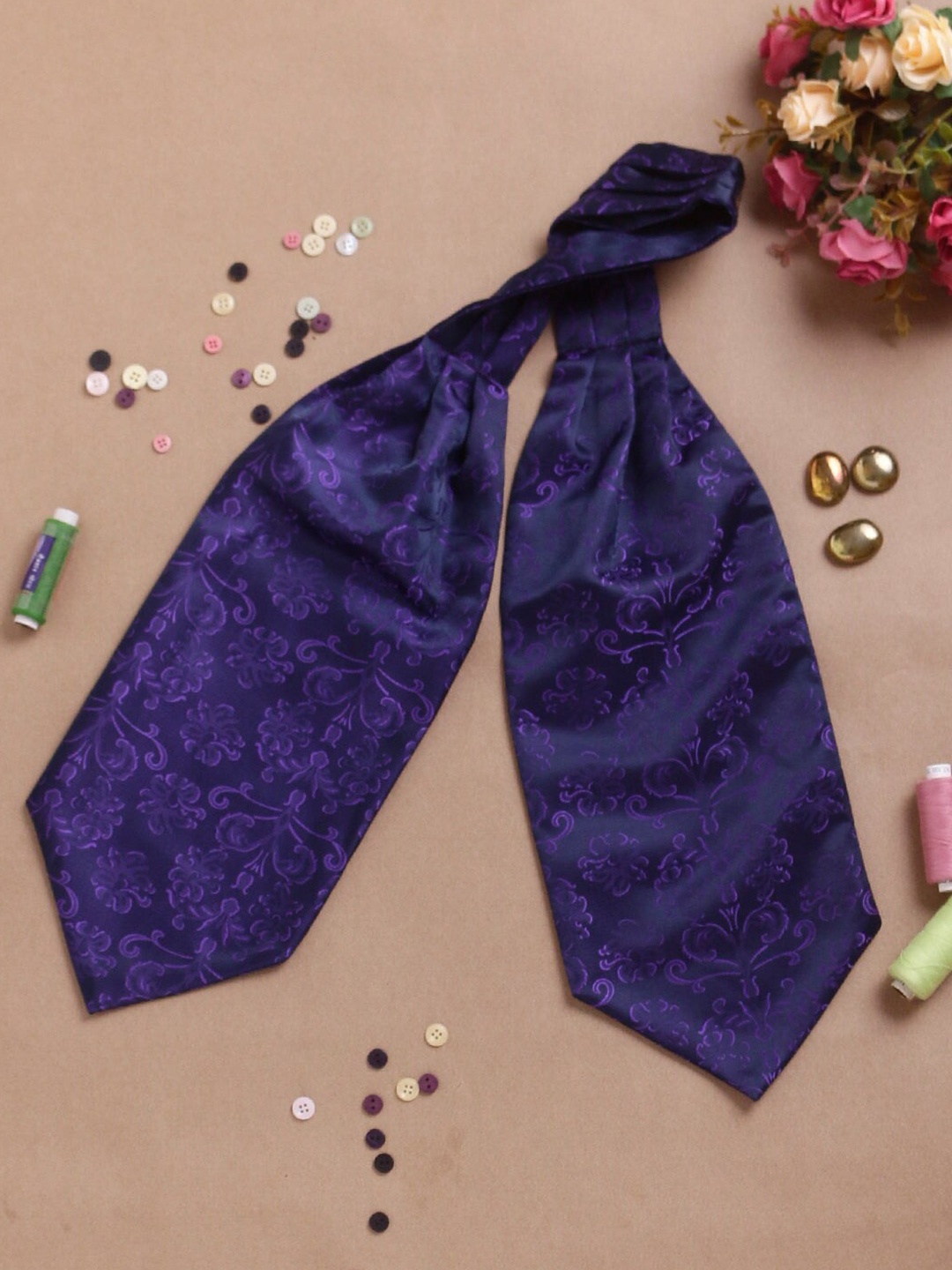 

PELUCHE Floral Printed Cravat Tie, Blue