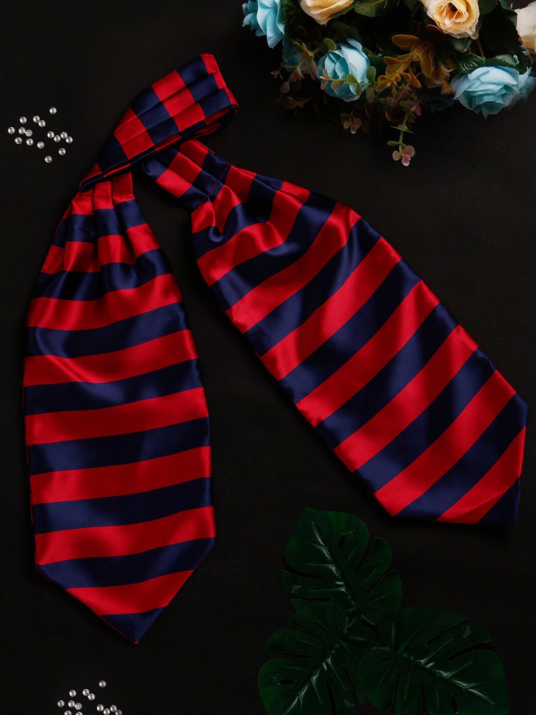 

PELUCHE Horizontal Striped Cravat, Red