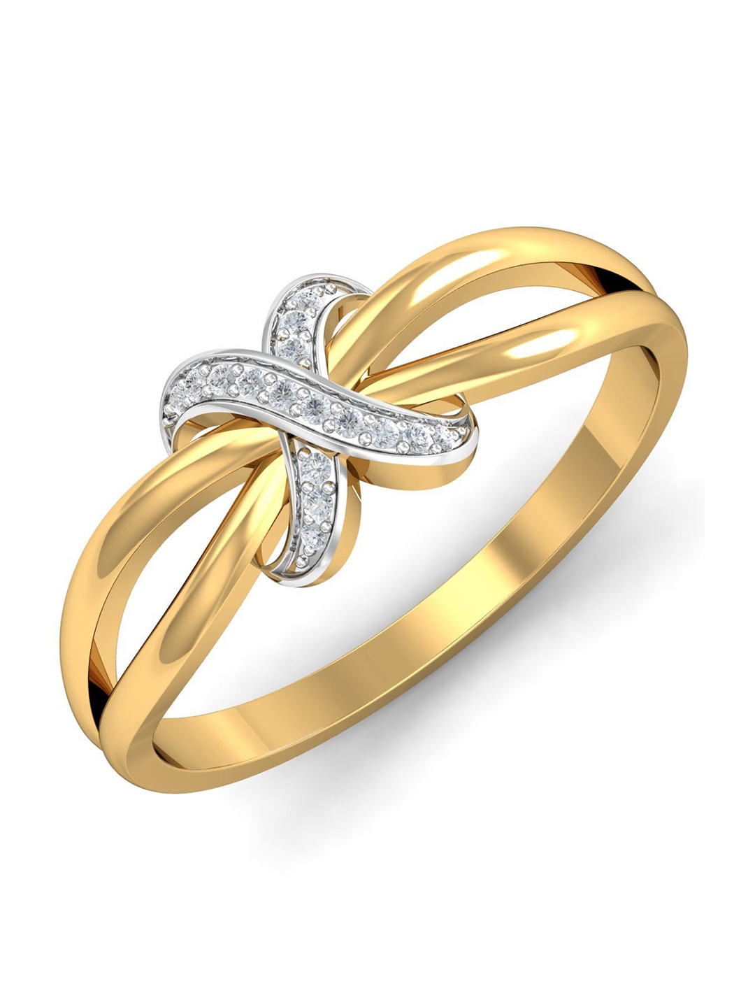 

KUBERBOX Zabel 18KT Gold Diamond- Studded Ring- 2.42 gm