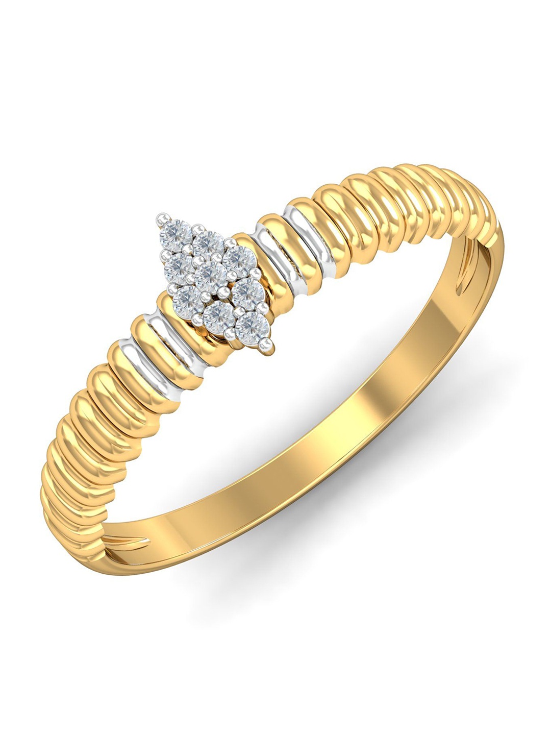 

KUBERBOX 18KT Gold Diamond Studded Ring - 2.25 g