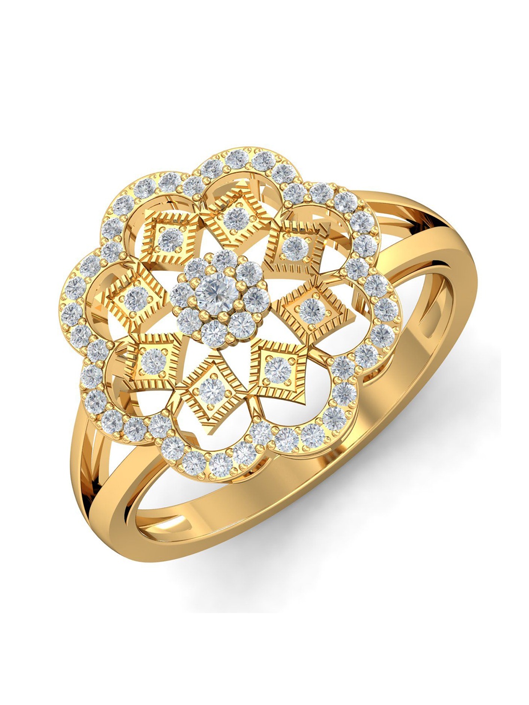 

KUBERBOX Diamond-Studded 18KT Gold Ring - 3.78 gm