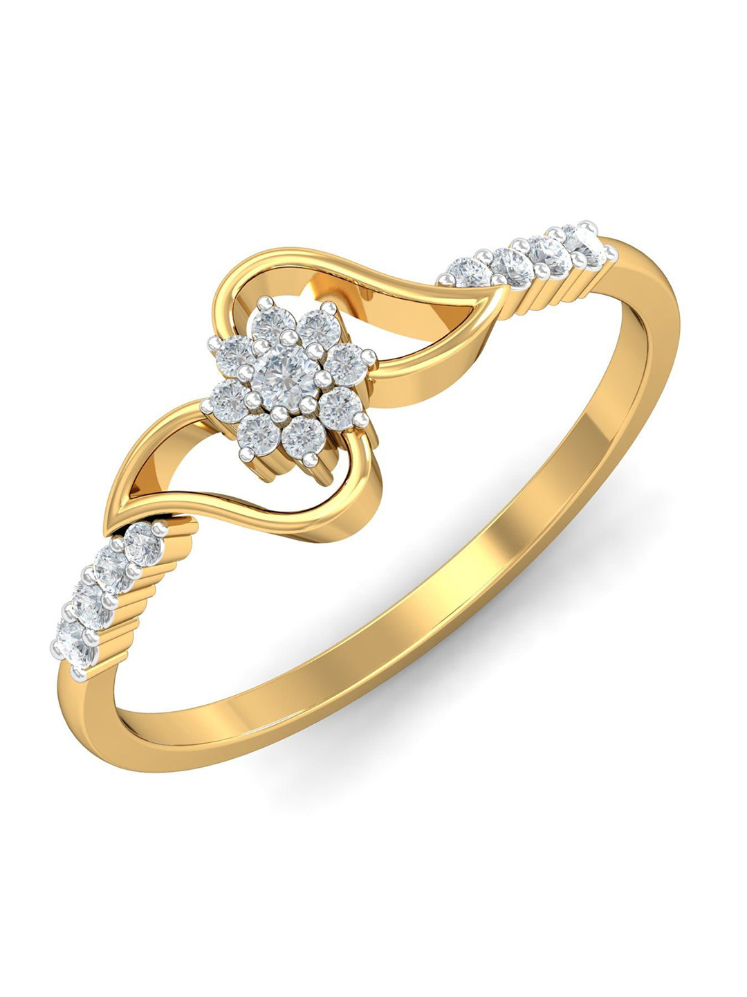 

KUBERBOX 18KT Gold Diamond Studded Ring - 2.12 g