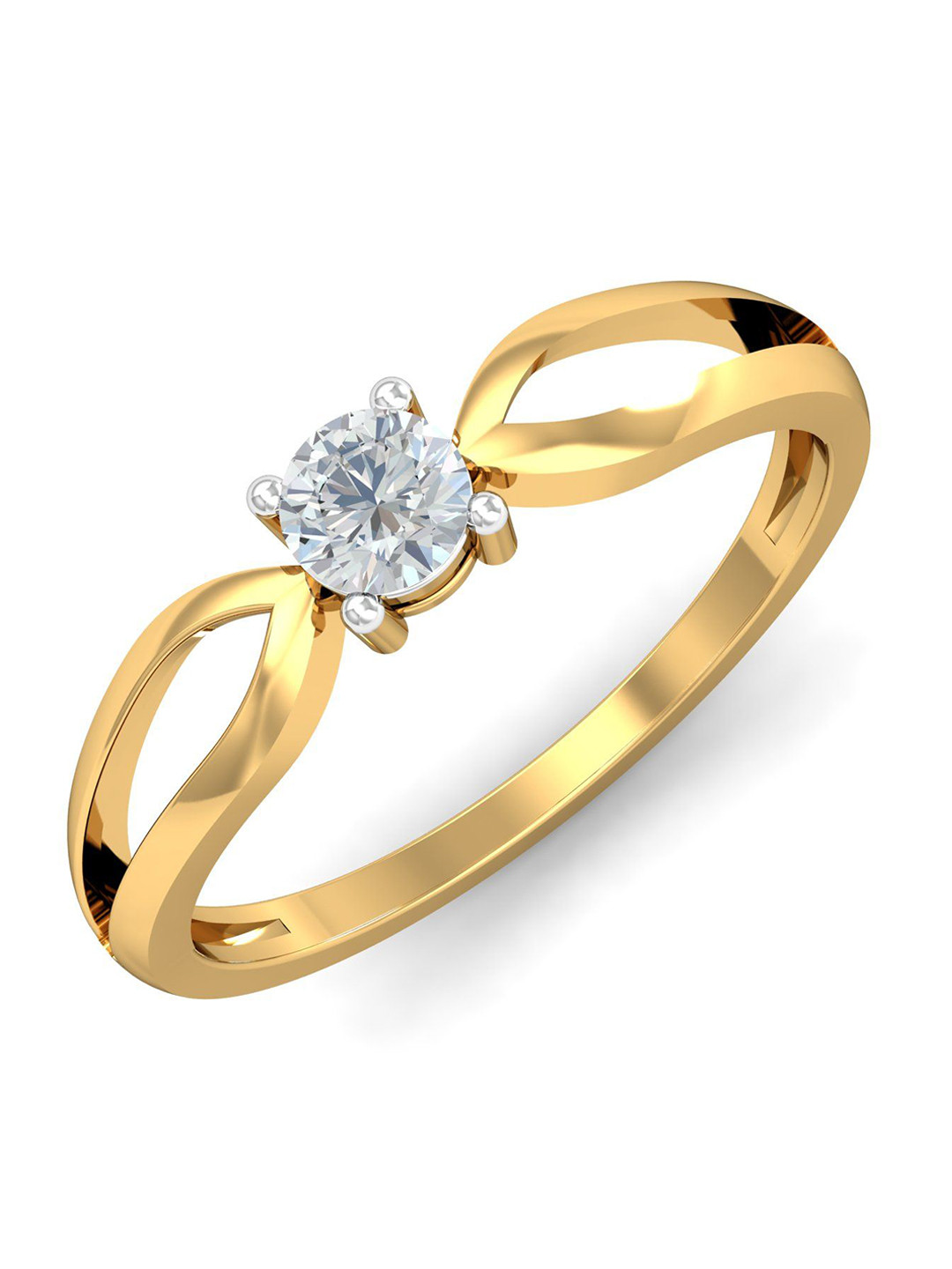 

KUBERBOX Solitaire Pride 18KT Gold Diamond-Studded Ring-1.89gm