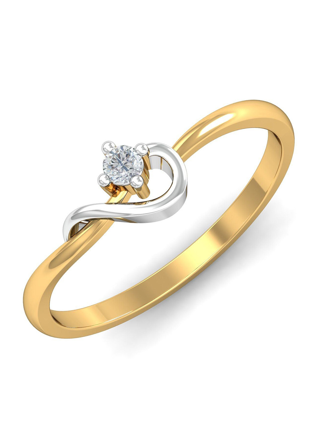 

KUBERBOX 18 KT Two-toned Beauty Diamond Ring 1.77 gm, Gold