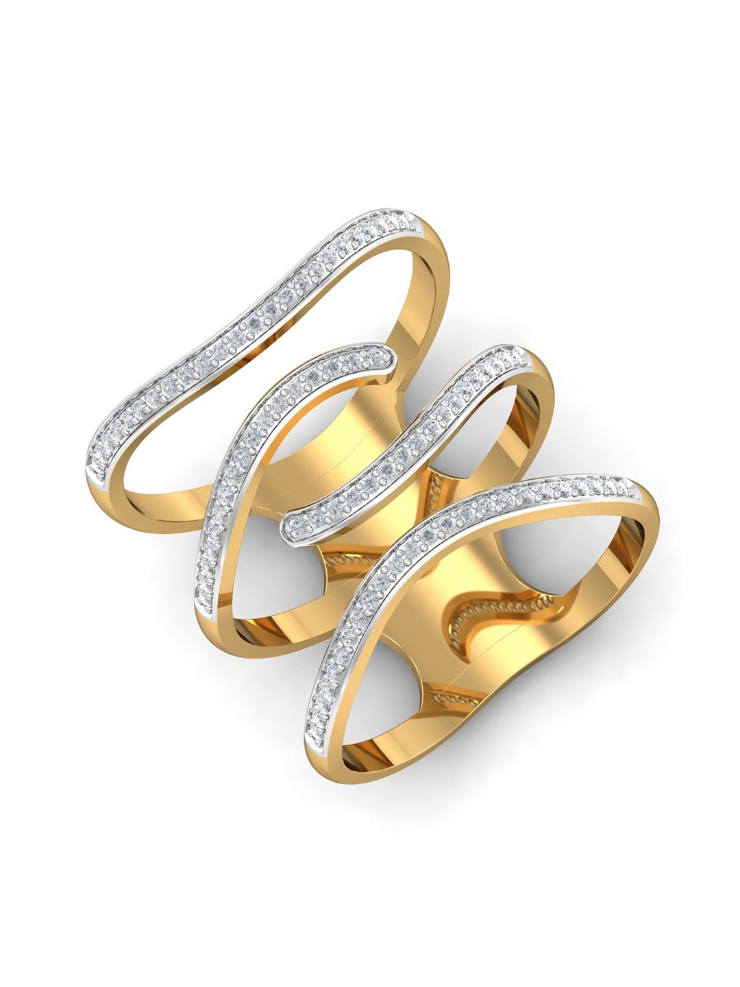 

KUBERBOX Felipa Fashion 18KT Gold Diamond-Studded Ring - 5.19gm