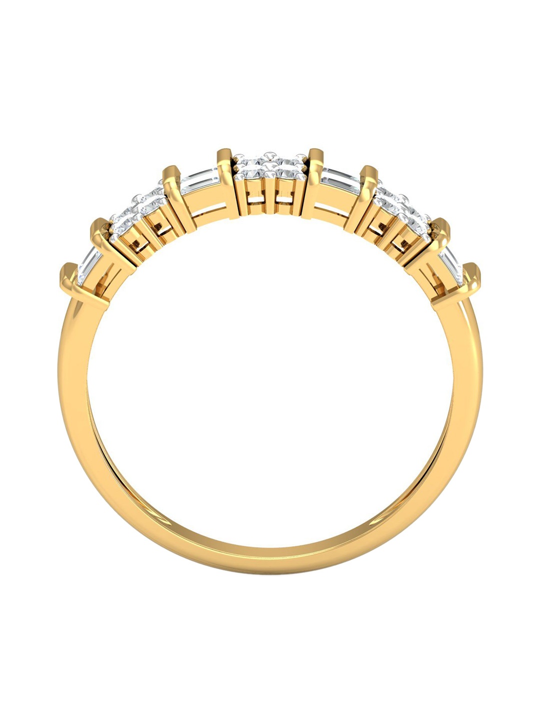 

KUBERBOX Eye-Catching 18KT Gold Diamond -Studded Ring- 2.21 gm