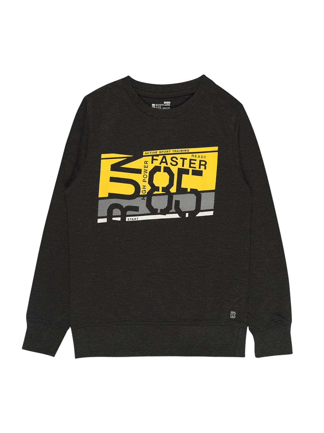 

Bodycare Kids Boys Printed Wool Sweatshirt, Grey melange