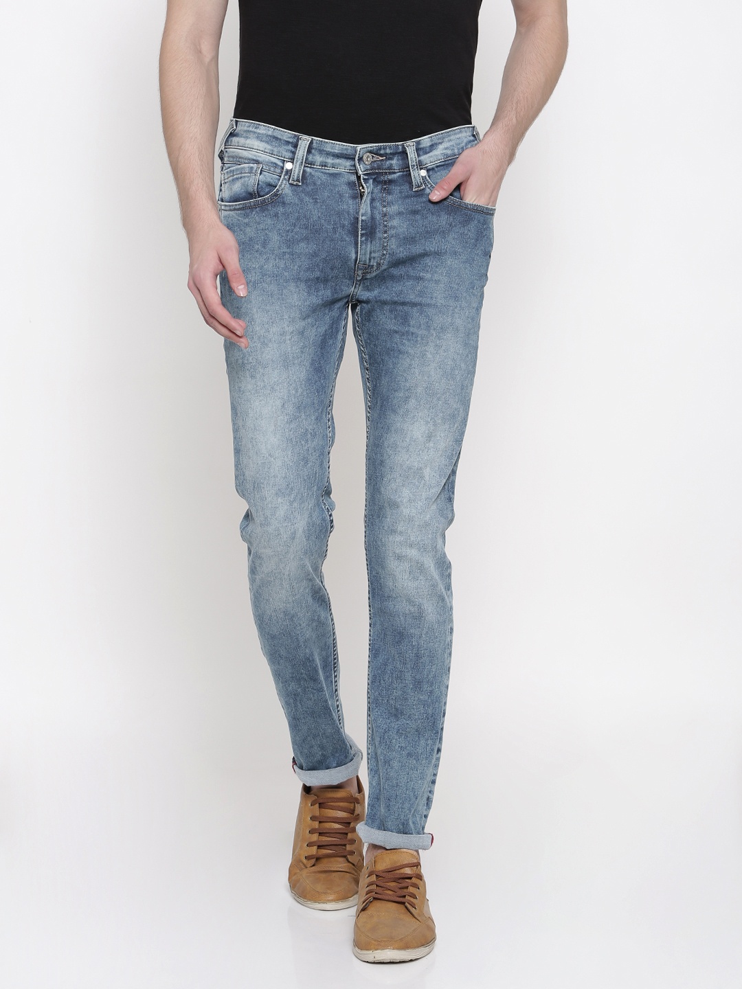 

Pepe Jeans Men Blue Vapour Slim Fit Low-Rise Clean Look Stretchable Jeans
