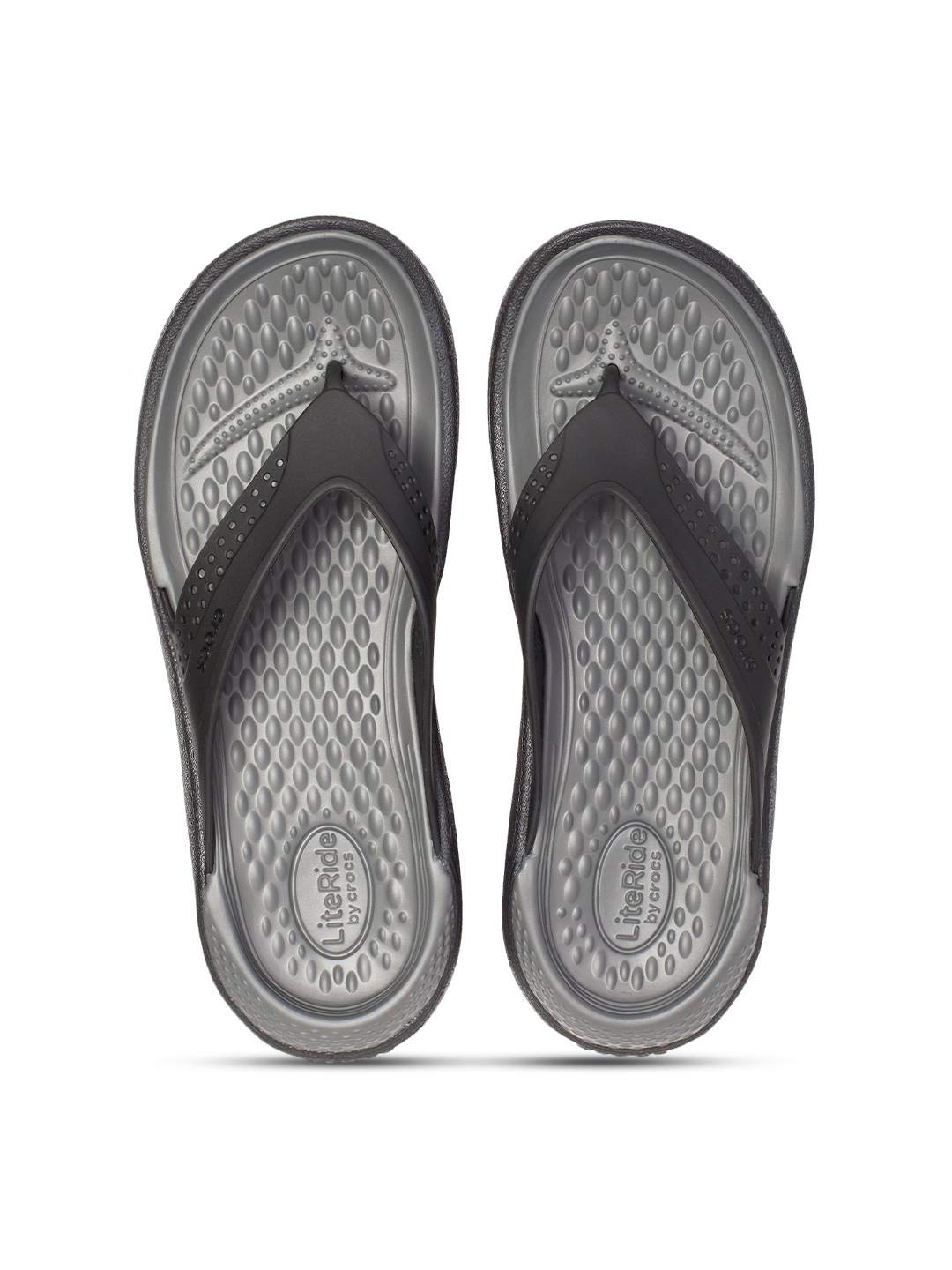 

Crocs Textured Croslite Thong Flip-Flops, Black