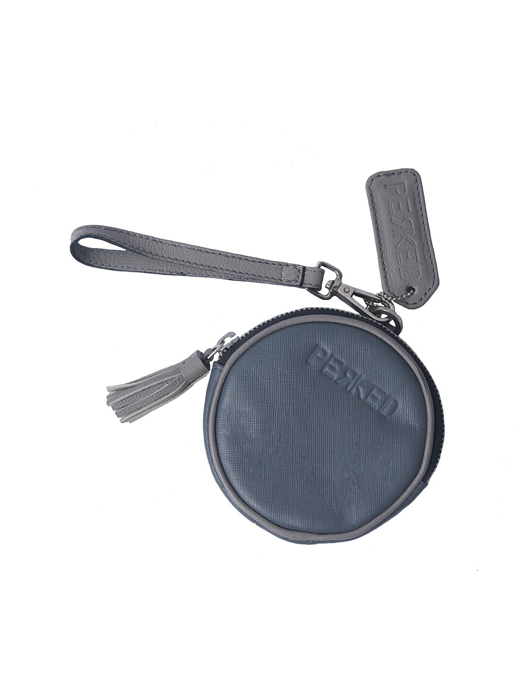 

PERKED Women Textured Leather Coin Pouch, Grey