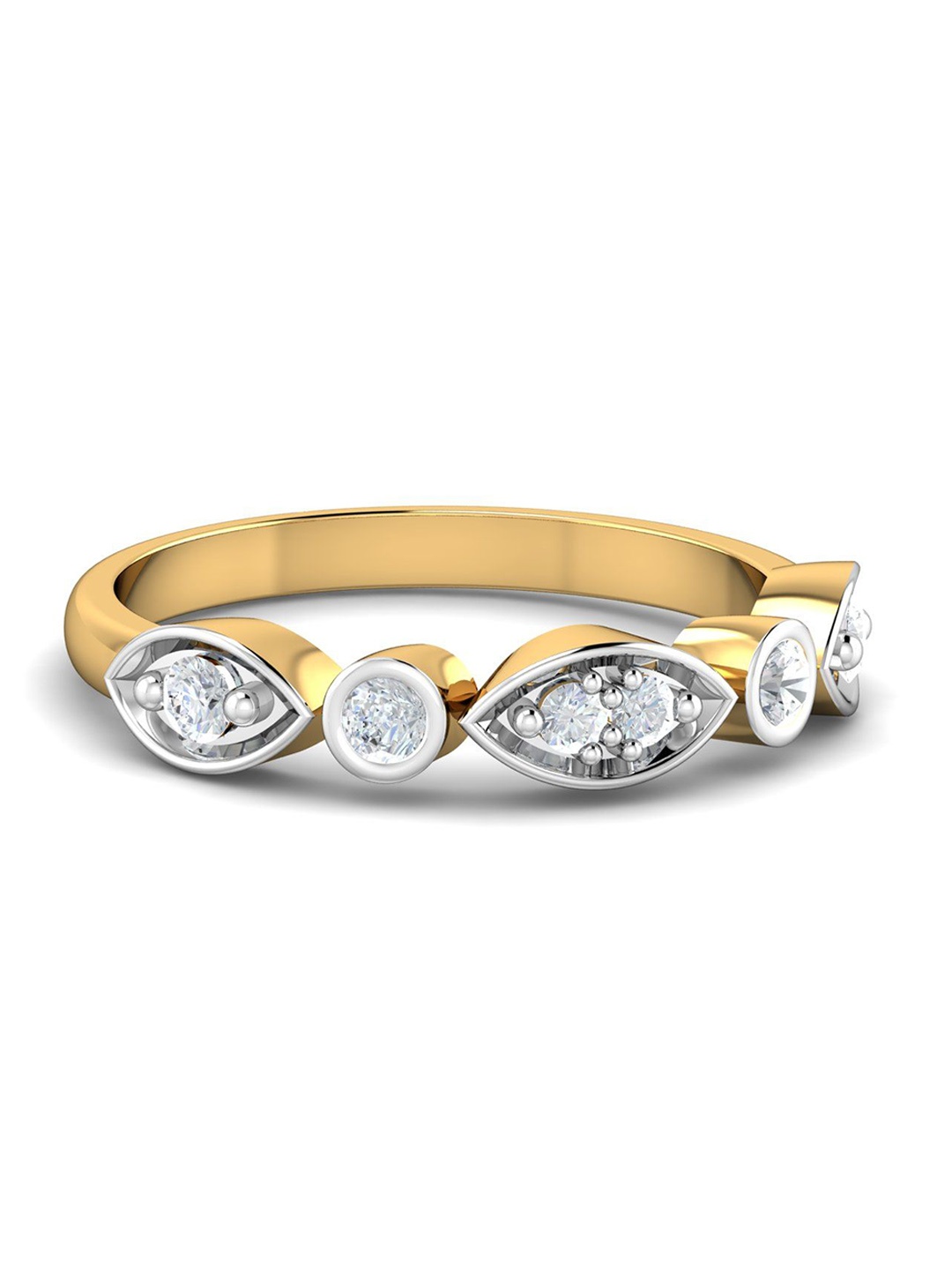 

KUBERBOX Circe 18KT Gold Diamond Studded Ring-2.7gm