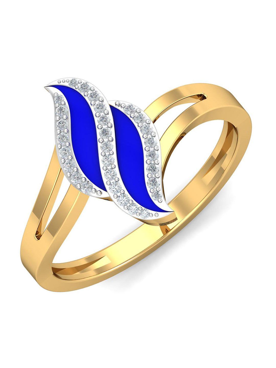 

KUBERBOX Classic 18KT Gold Diamond-Studded Finger Ring-2.64gm