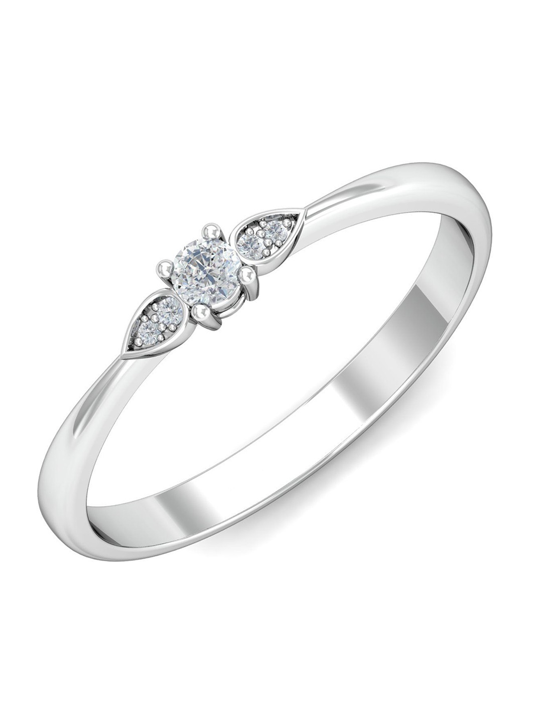 

KUBERBOX Ilana 18KT White Gold Diamond-Studded Ring - 1.64 gm, Silver