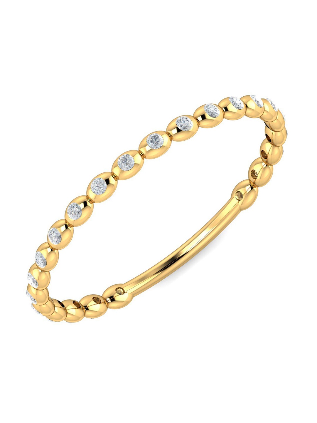 KUBERBOX Amis Dainty 18KT Gold Diamond-Studded Ring- 0.79 gm