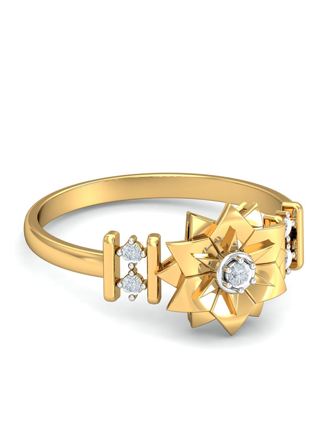 

KUBERBOX Batya 18KT Gold Diamond-Studded Ring-2.4g
