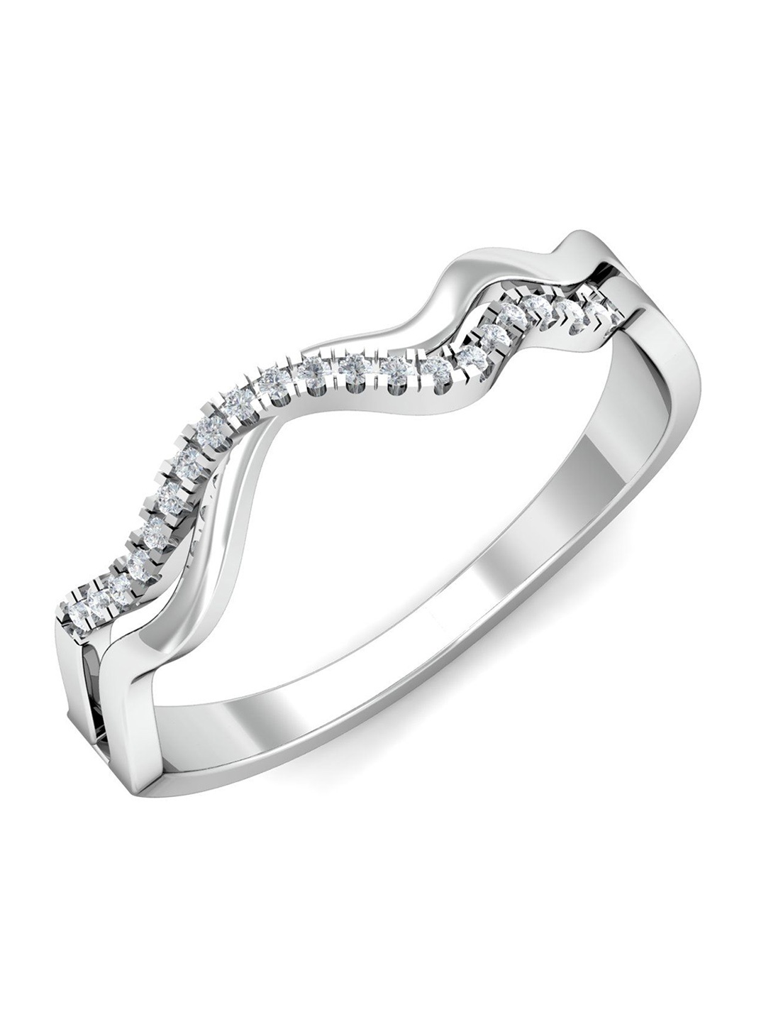 

KUBERBOX 18KT White Gold Diamond-Studded Finger Ring - 1.99 gm