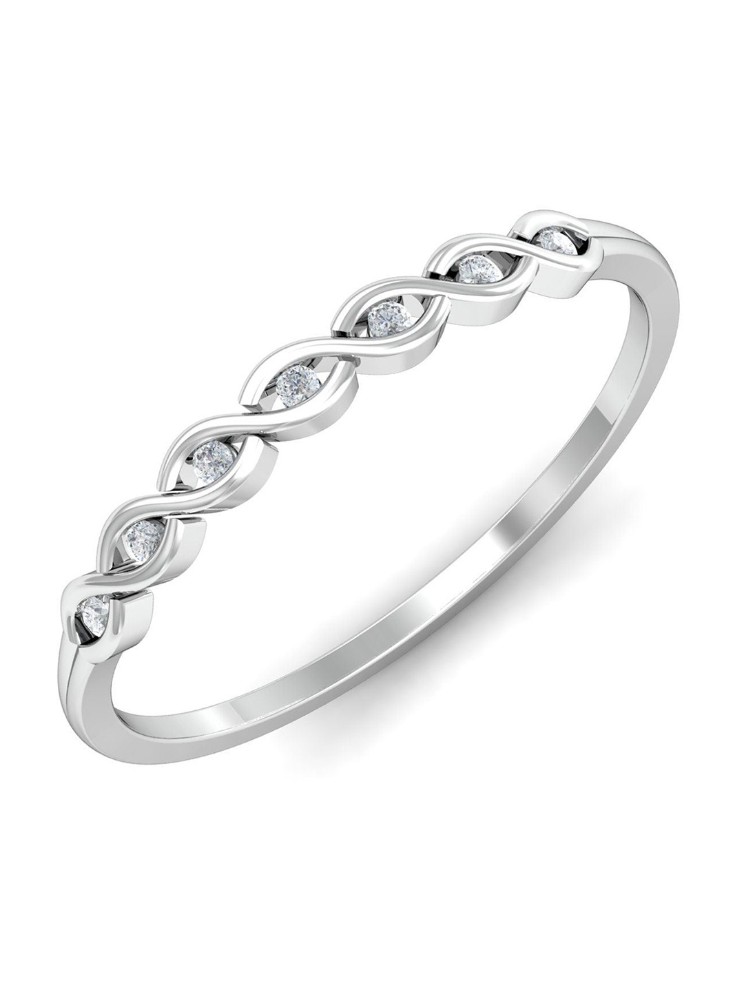 

KUBERBOX 18 KT White Gold Diamond-Studded FingerRing - 1.15gm