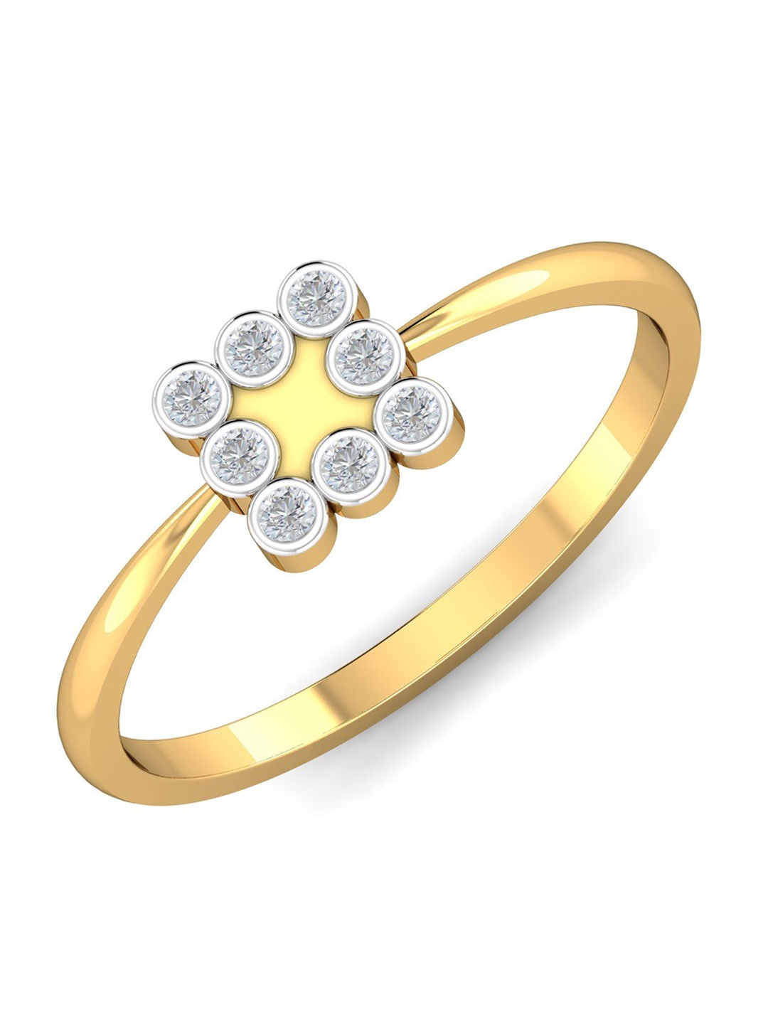 

KUBERBOX Laura 18KT Gold Diamond-Studded Ring-1.7gm