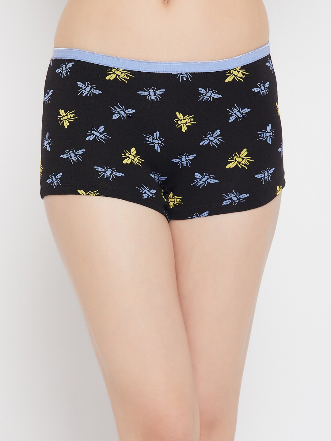

Clovia Black Abstract Printed Boy Shorts Briefs