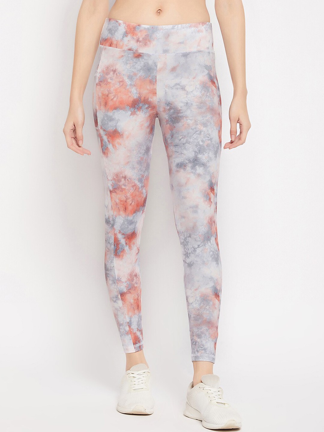 

Clovia Grey Tie & Dye High-Rise Tights