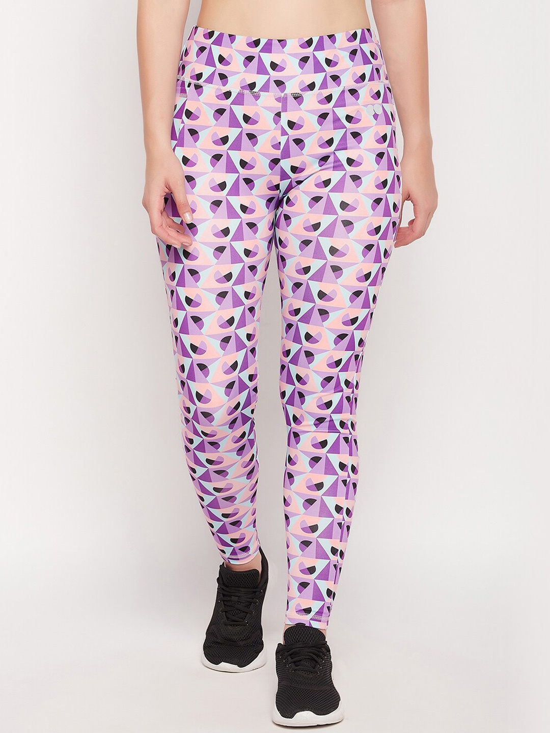 

Clovia Purple Women Printed Slim-Fit Ankle-Length Gym Tights