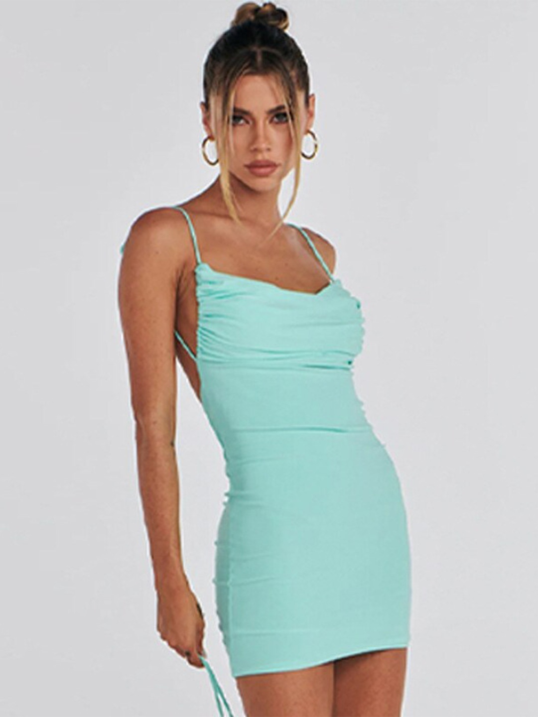 

StyleCast Blue Shoulder Straps Mini Bodycon Dress