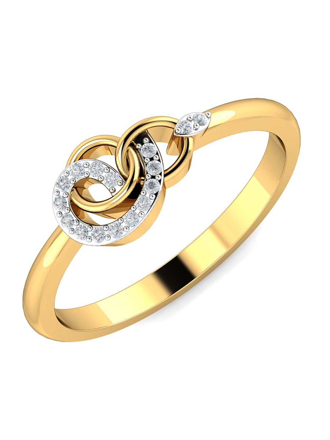 

KUBERBOX Lina's 18KT Gold Diamond Studded Ring-2.46gm