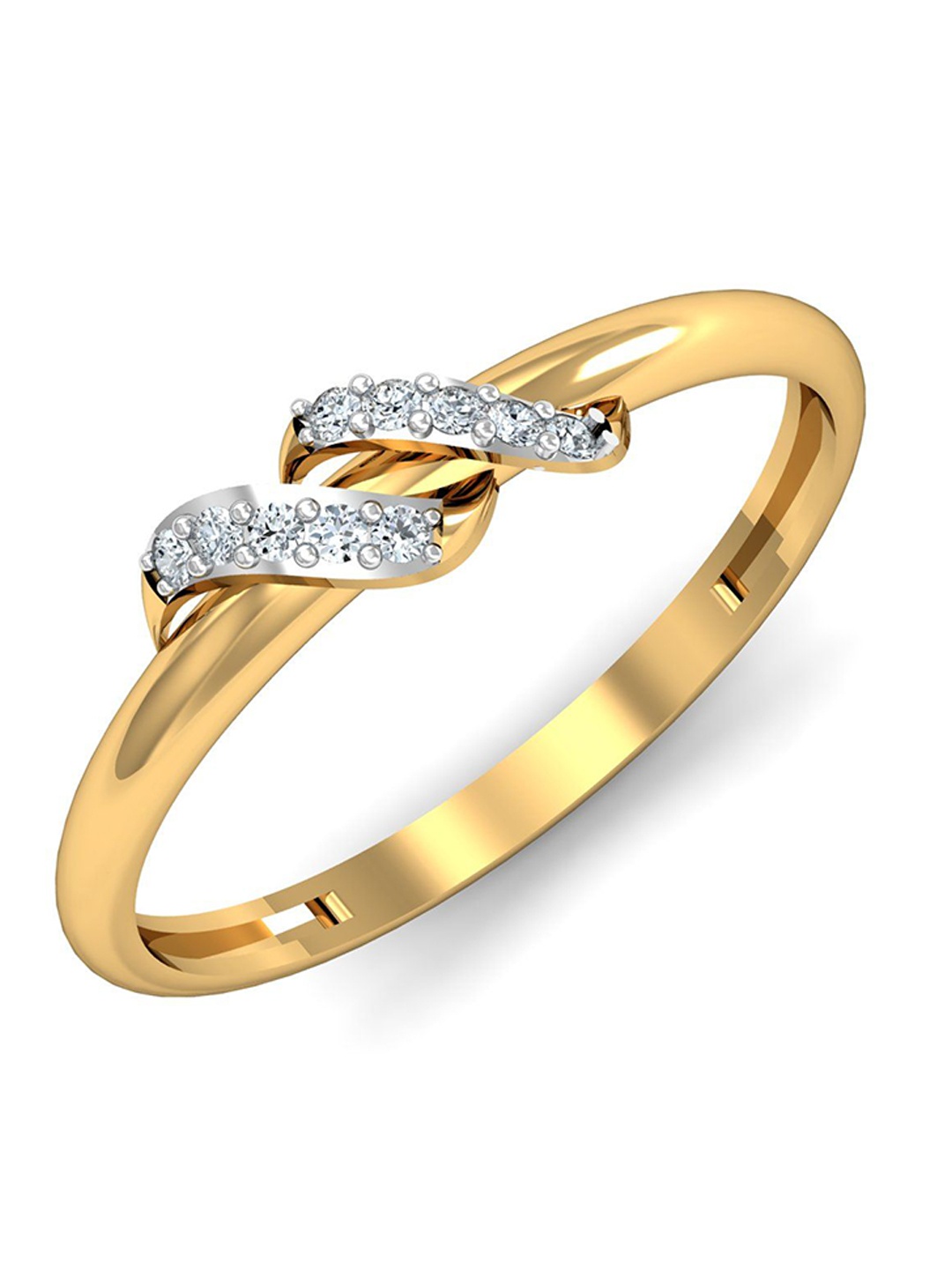 

KUBERBOX 18KT Gold Diamond-Studded Ring -1.21gm